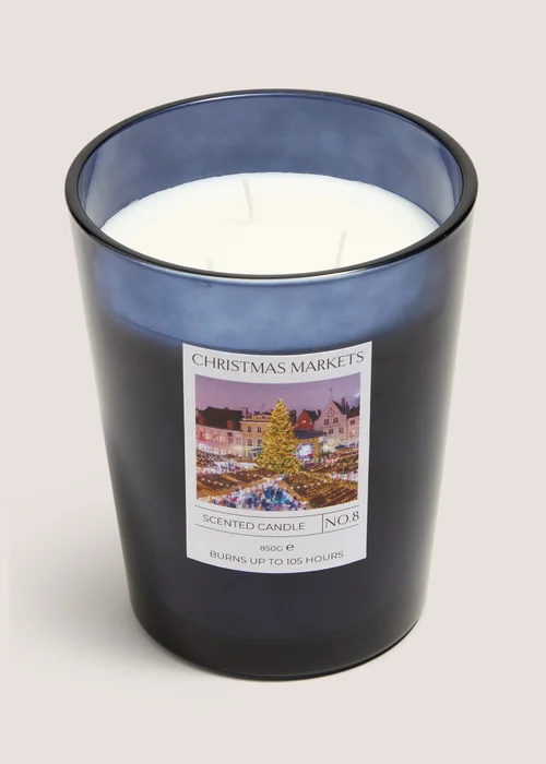 Navy Christmas Markets Large Candle Image 1