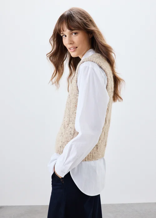 Camel Knitted Vest Top - XS Image 2