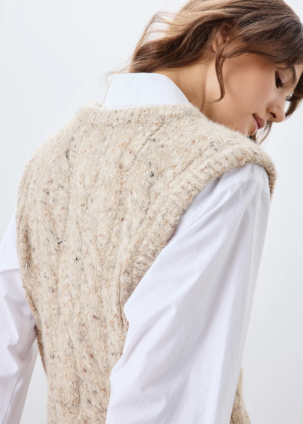 Camel Knitted Vest Top - XS Image 3