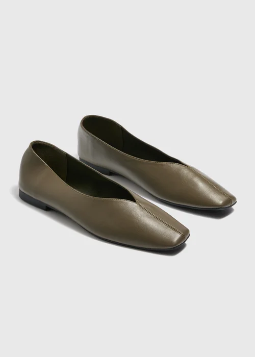Khaki Ballet Flats - 3 Image 1