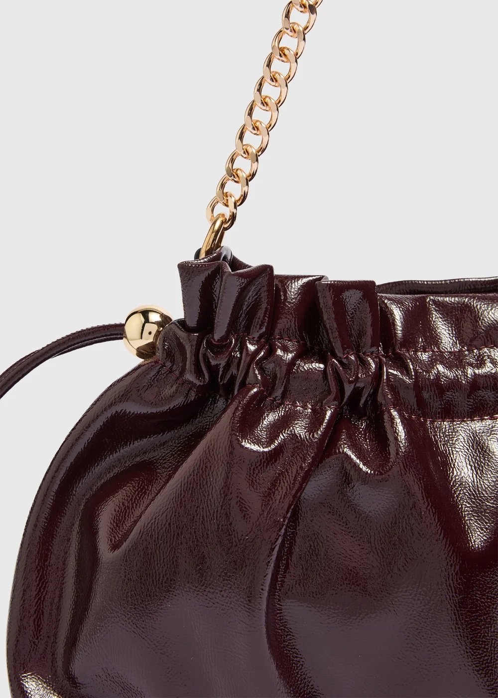 Burgundy Ruched Bag - One Size Image 2