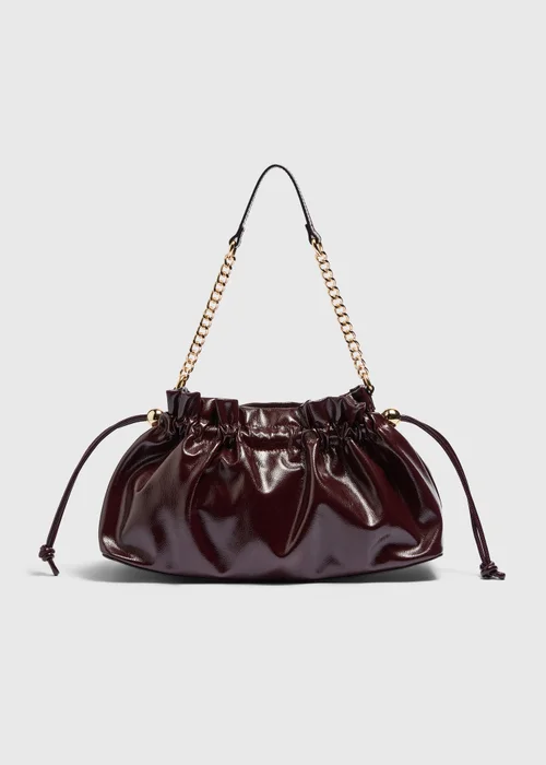 Burgundy Ruched Bag - One Size Image 1
