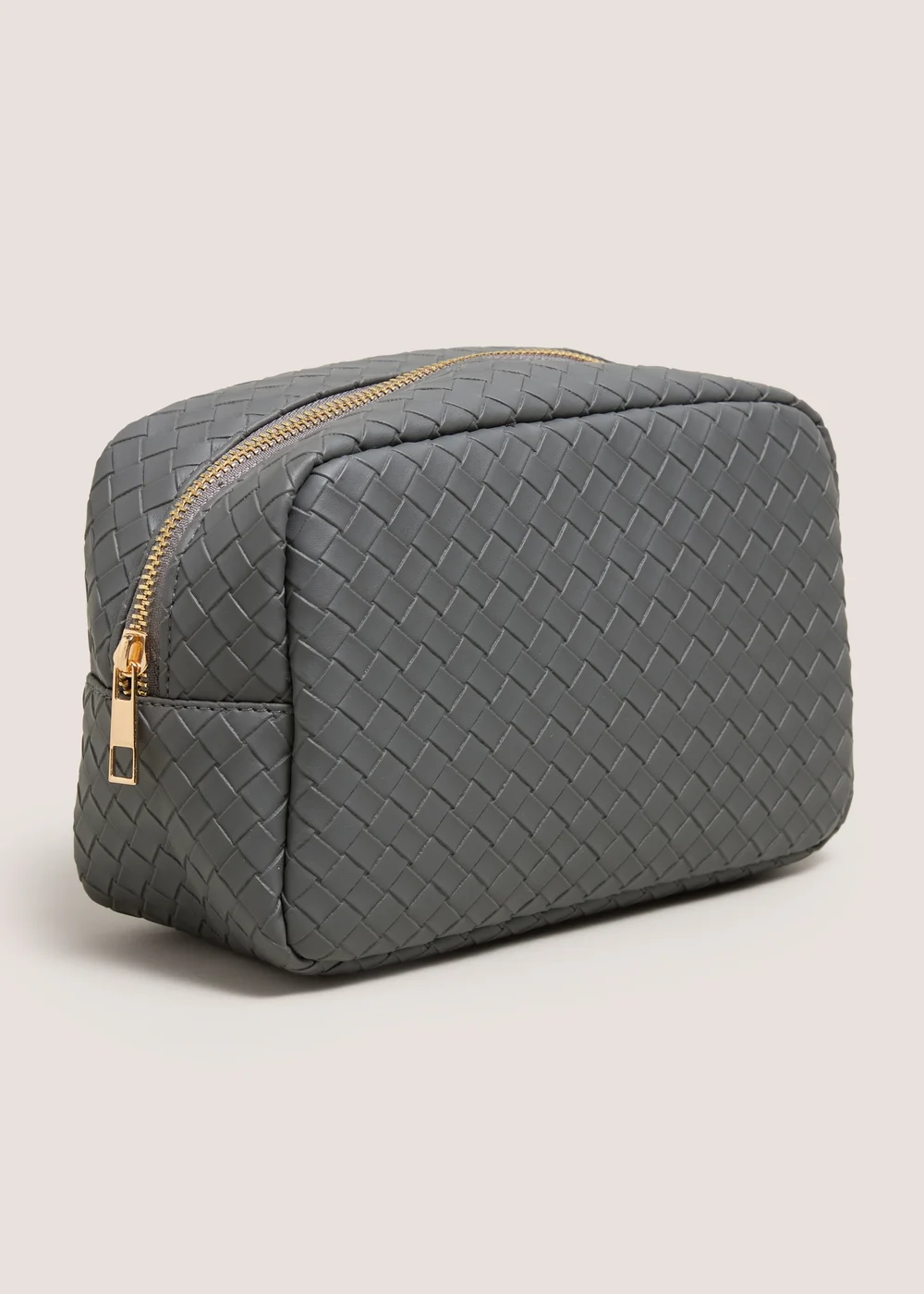 Grey Woven Makeup Bag Image 1
