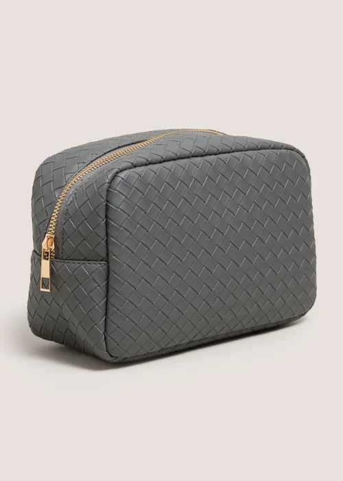 Grey Woven Makeup Bag Image 1