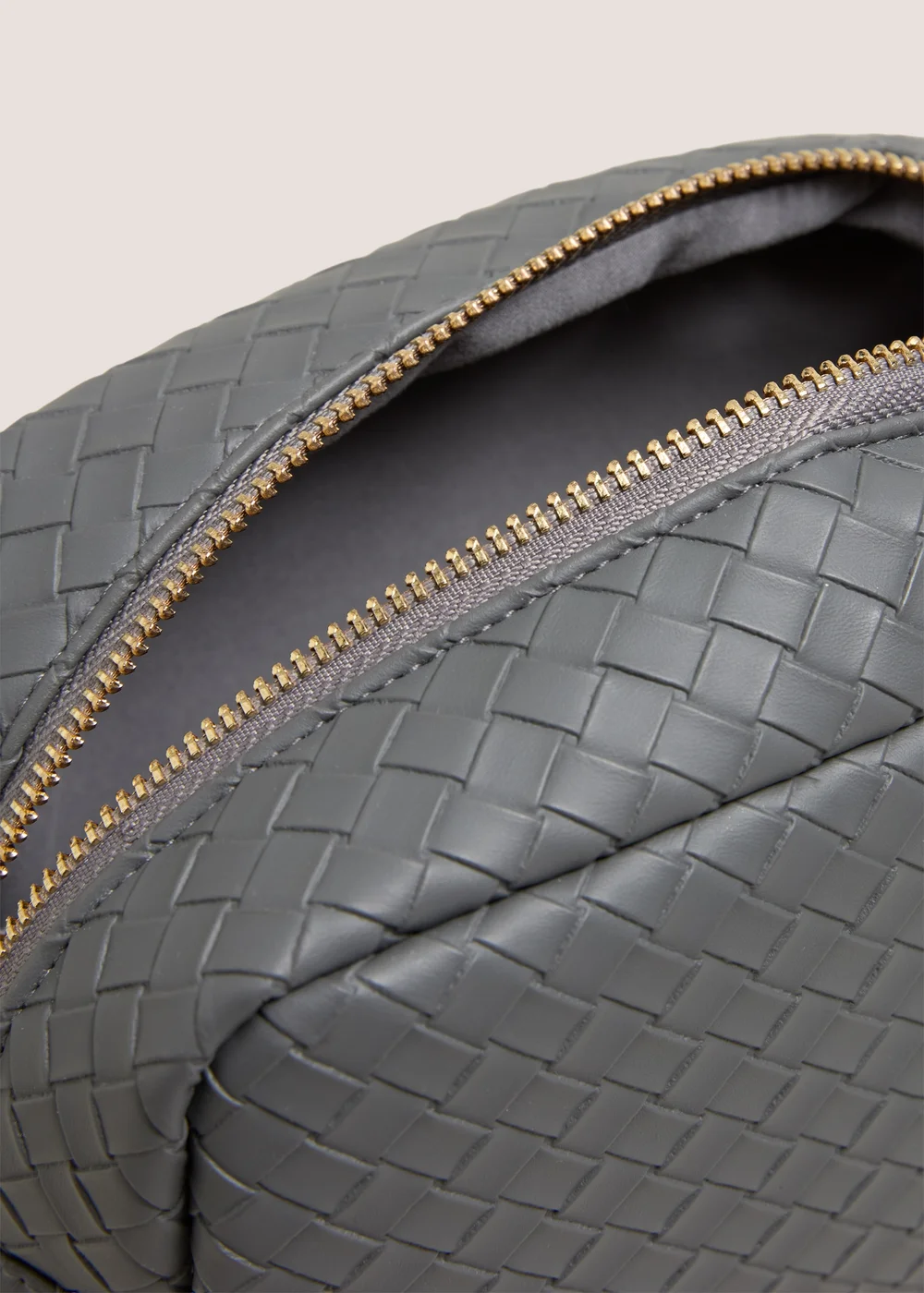 Grey Woven Makeup Bag Image 2