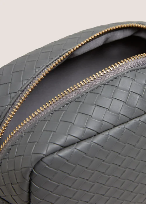 Grey Woven Makeup Bag Image 2