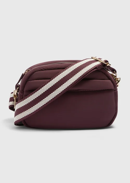 Burgundy Nylon Camera Bag - One Size Image 1