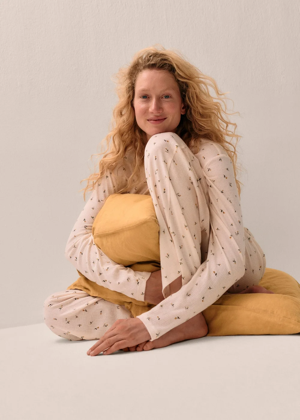 Cream Pointelle Printed Pyjamas - XS Image 1