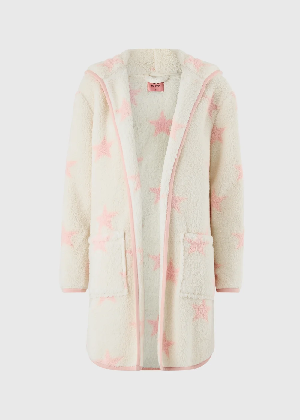 Cream Star Print Fleece Cardigan - S Image 1
