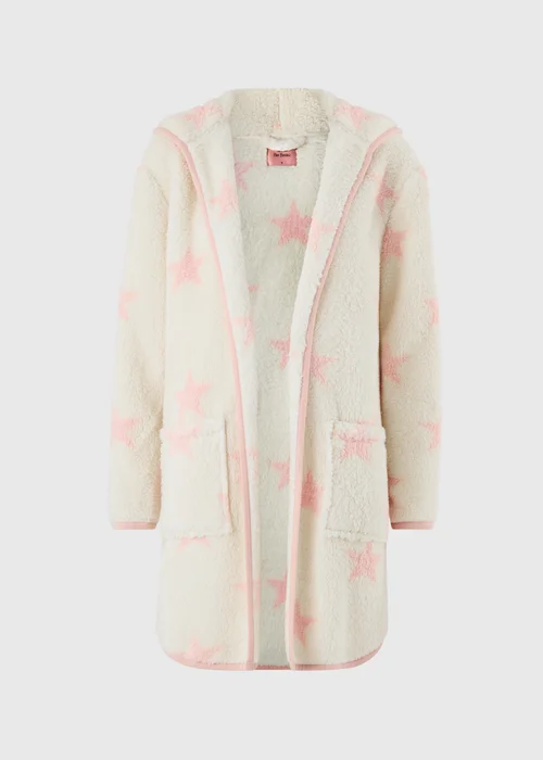 Cream Star Print Fleece Cardigan - XS Image 4