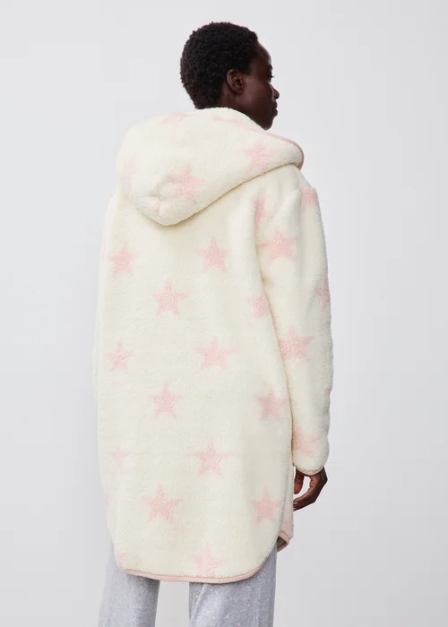 Cream Star Print Fleece Cardigan - XS Image 2