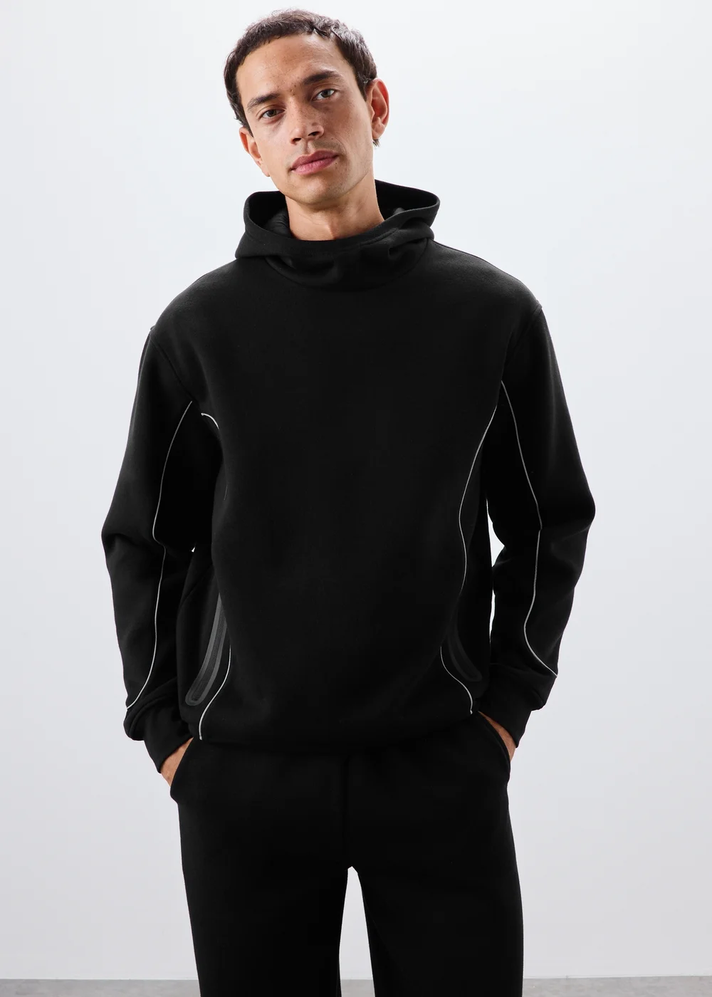 Souluxe Black Reflective Piping Hoody - XS Image 1