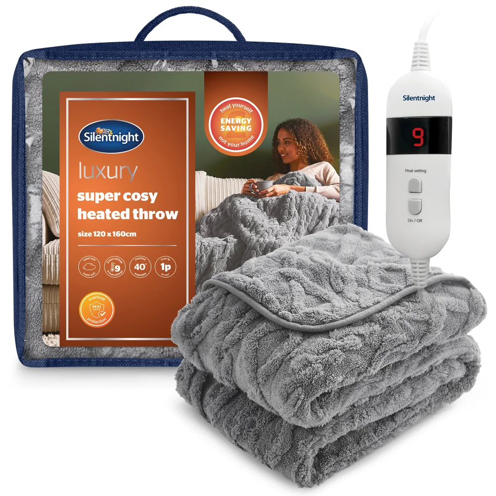 Silentnight Grey Knitted Electric Blanket Image 1