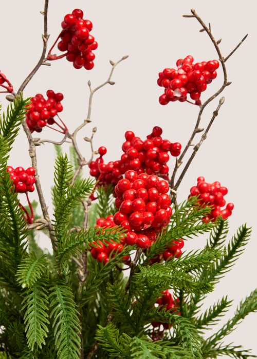 Red Potted Faux Spruce Image 2