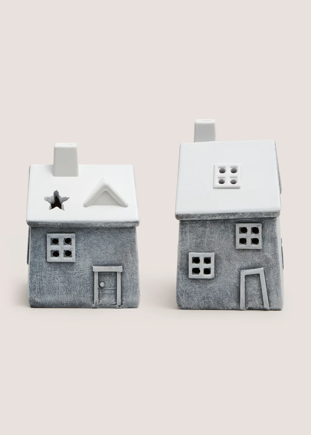 2 Pack Grey LED Christmas House Ornament Image 1