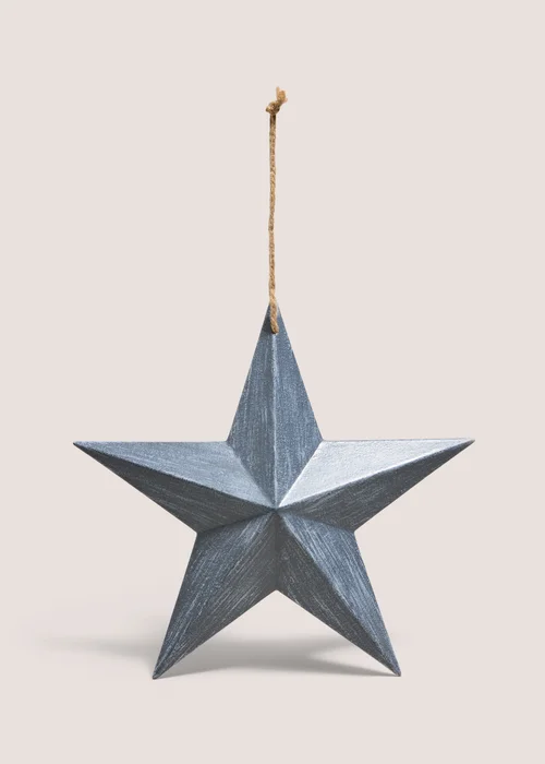 Small Grey Star Hanging Decoration Image 1