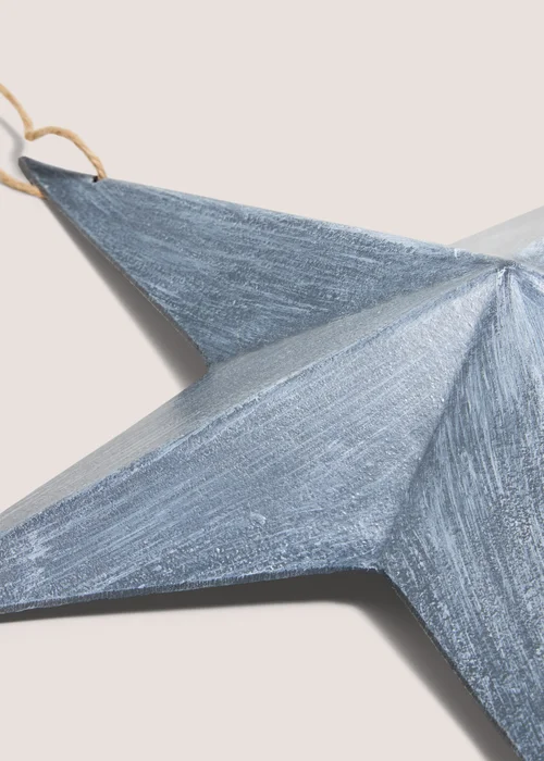Medium Grey Star Hanging Decoration Image 2