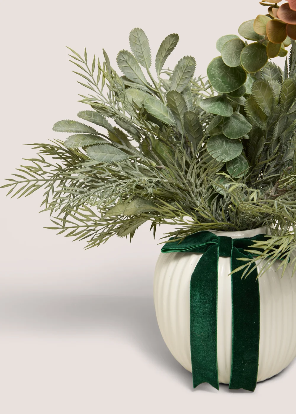 Frosted Eucalyptus Christmas Centrepiece Vase Image 2