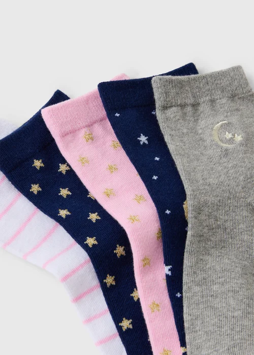 5 Pack Girls Celest Ankle Socks (Younger 6-Older 6.5) - 6-8.5 Image 2