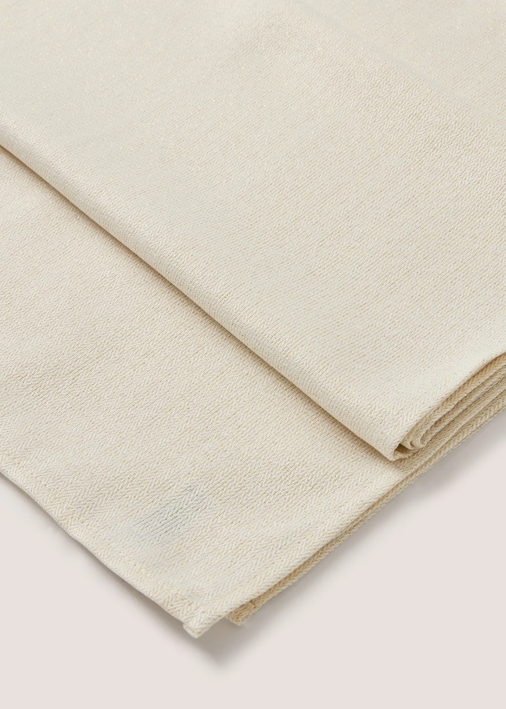Cream Herringbone Metallic Tablecloth Image 1