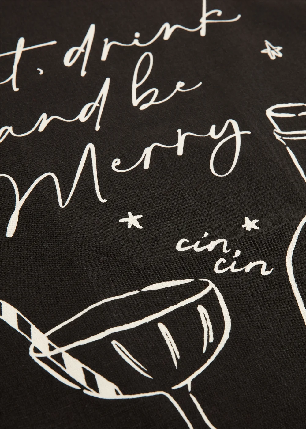 Black Be Merry Christmas Tea Towel Image 2