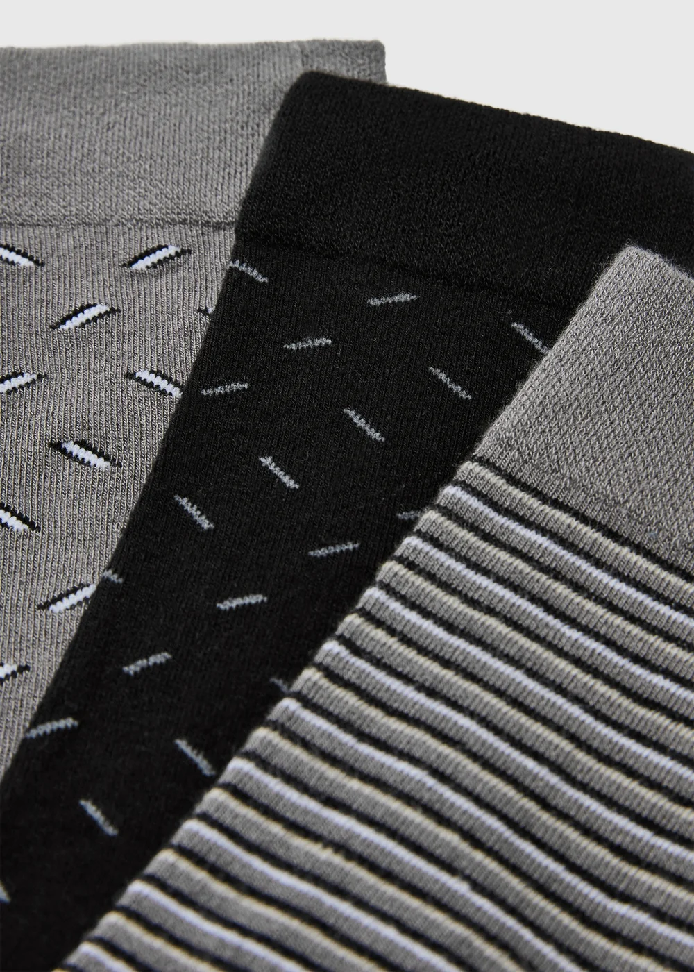 3 Pack Grey Patterned Modal Socks - 6-8.5 Image 2