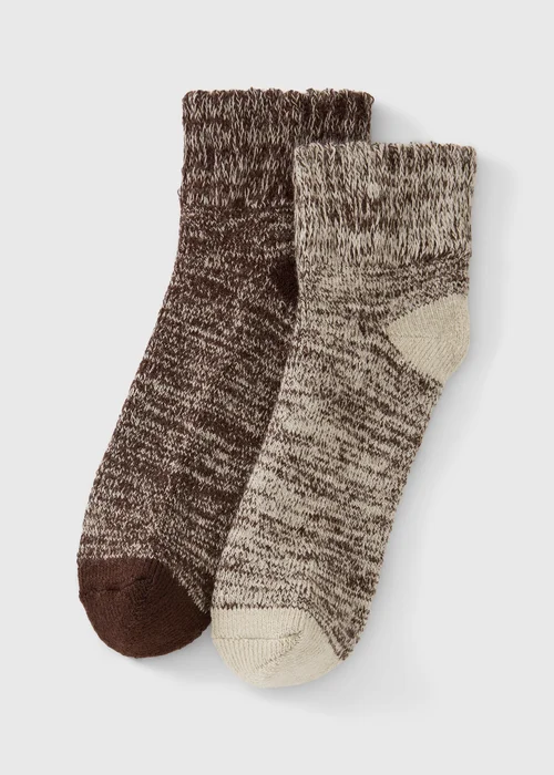 2 Pack Beige Ankle Boot Socks - 6-8.5 Image 1