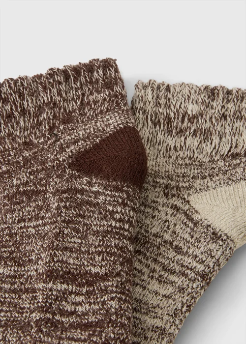 2 Pack Beige Ankle Boot Socks - 6-8.5 Image 2