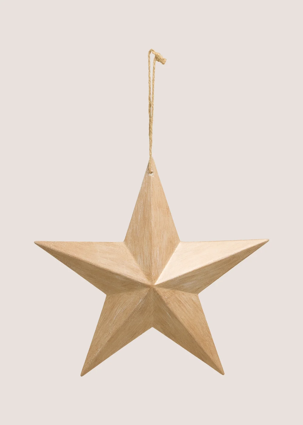 Small Wooden Star Hanging Decoration Image 1
