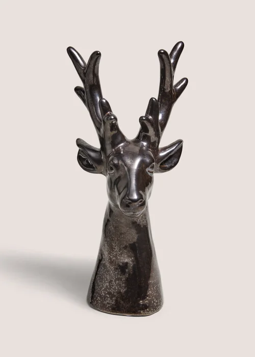 Large Chocolate Brown Stag Head Ornament Image 1