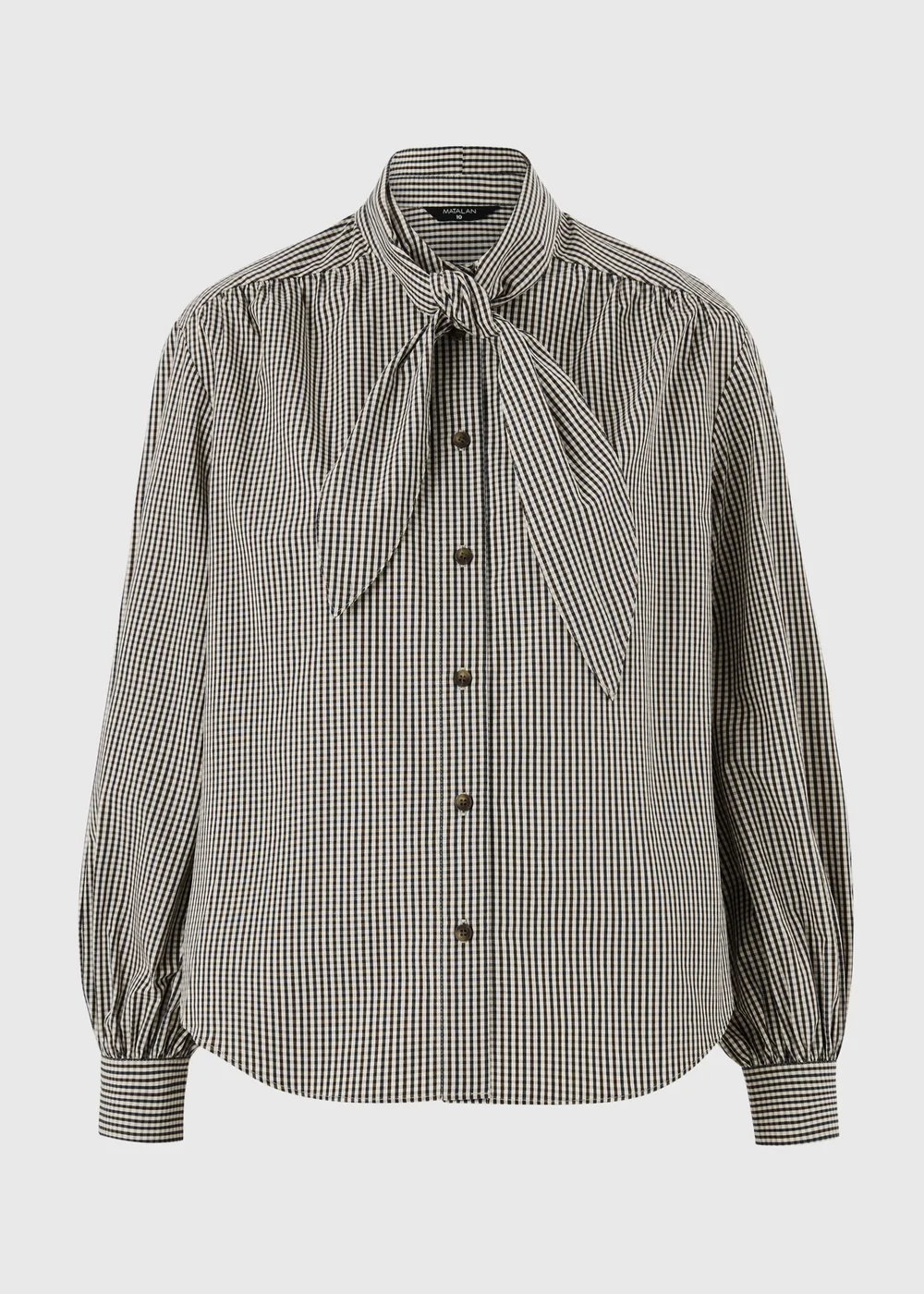 Stone Gingham Neck Detail Shirt - 8 Image 4