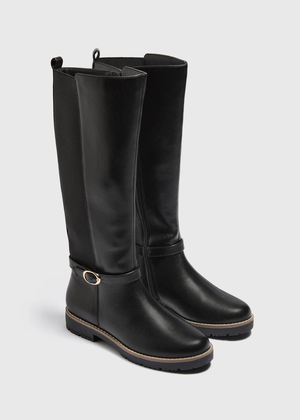 Black Buckled Knee High Boot - 3 Image 1
