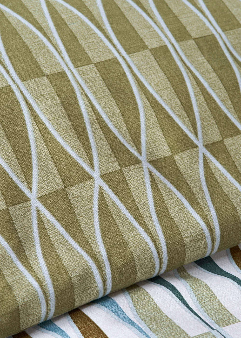 Green Geometric Printed Duvet Set - Single Image 3