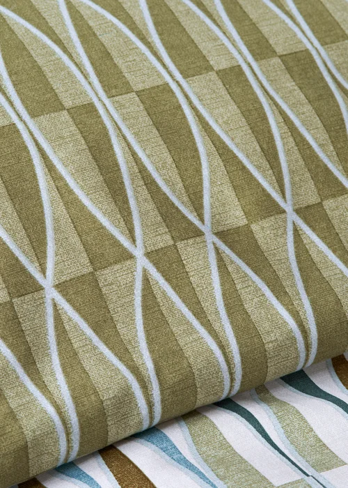 Green Geometric Printed Duvet Set - Single Image 3