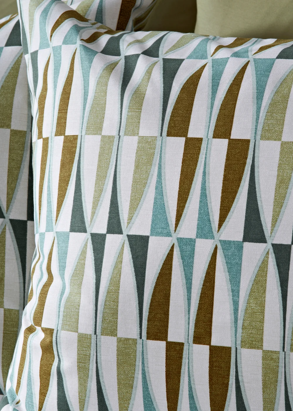 Green Geometric Printed Duvet Set - Single Image 2