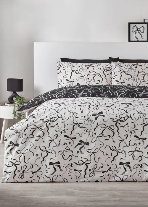 Black Bow Duvet Set - Single Image 1