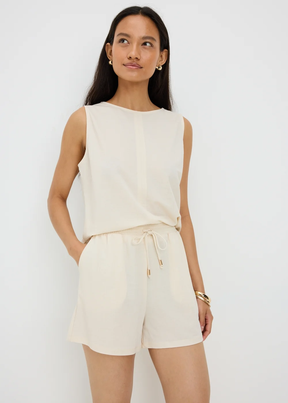 Ivory Co Ord Shorts - XL Image 1