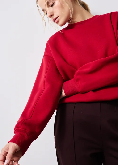 Red Bubble Hem Sweatshirt - S Image 3