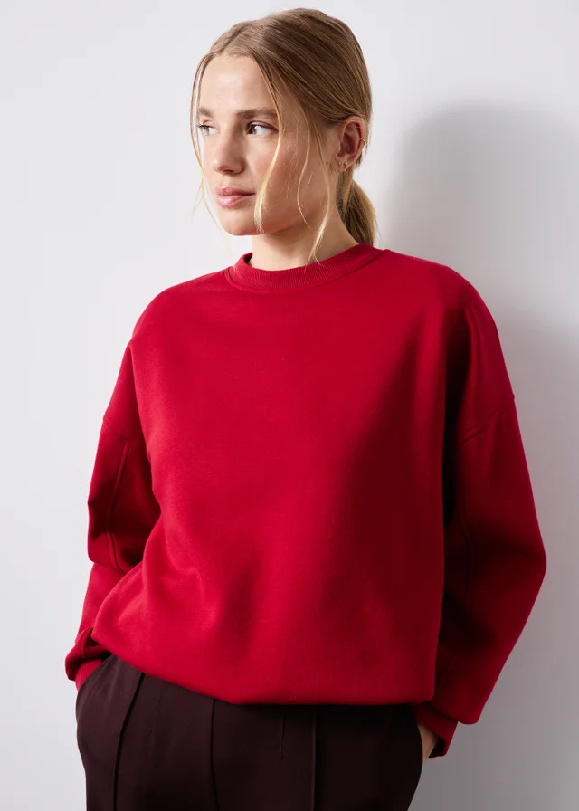 Red Bubble Hem Sweatshirt