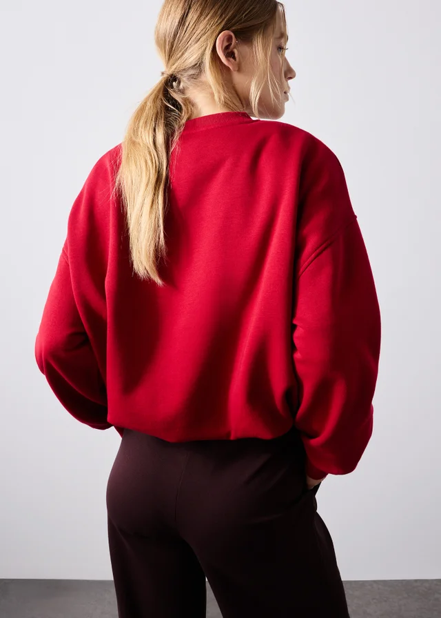 Red Bubble Hem Sweatshirt