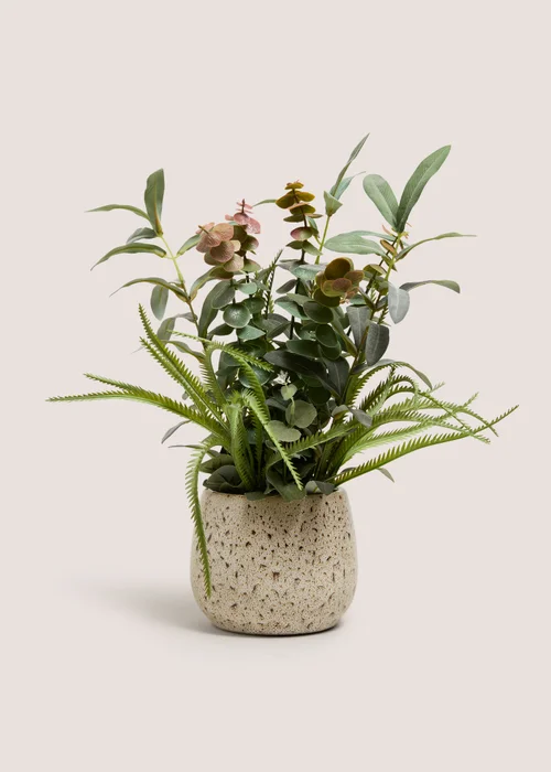Faux Plant in Reactive Pot Image 1