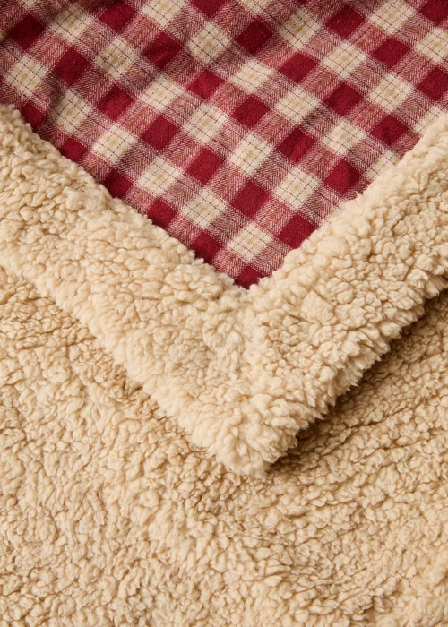 Red Tartan Sherpa Fleece Throw Image 2