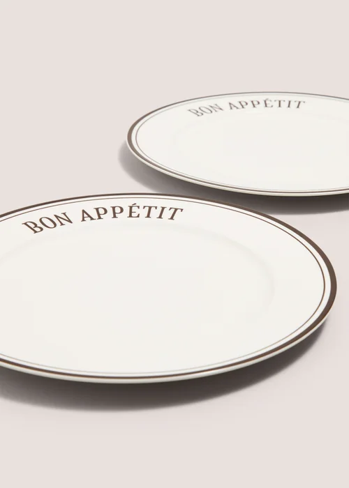 2 Pack Brown Bon Appetit Dinner Plates Image 2