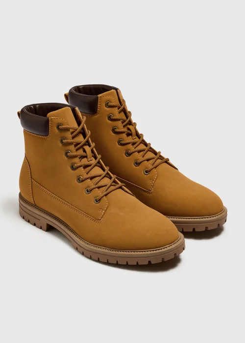 Tan Lace Up Boots - 6 Image 1