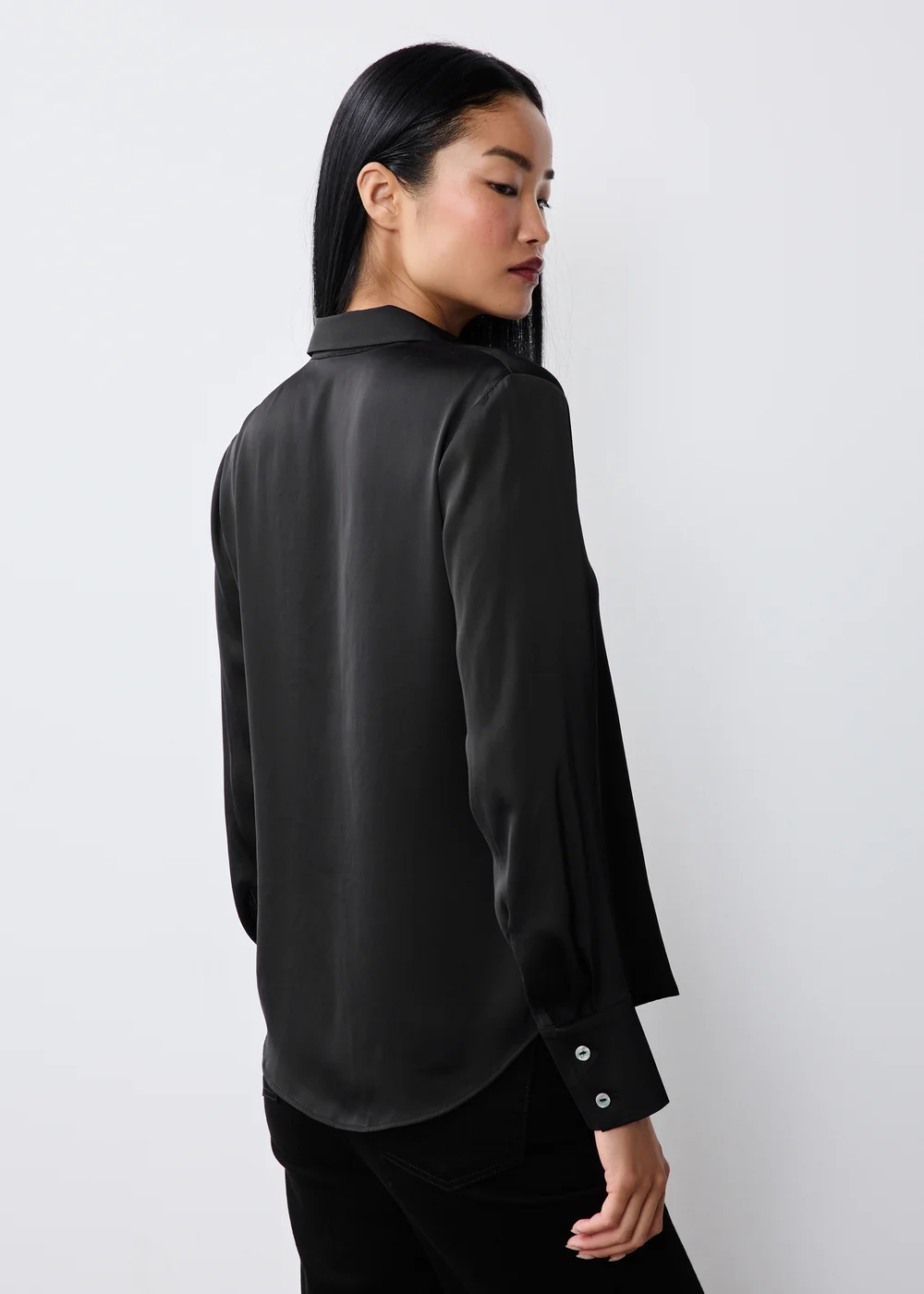 Black Satin Shirt - 8 Image 2