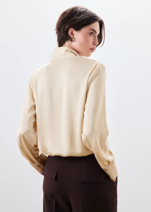 Cream Lace Satin Shirt - 8 Image 1