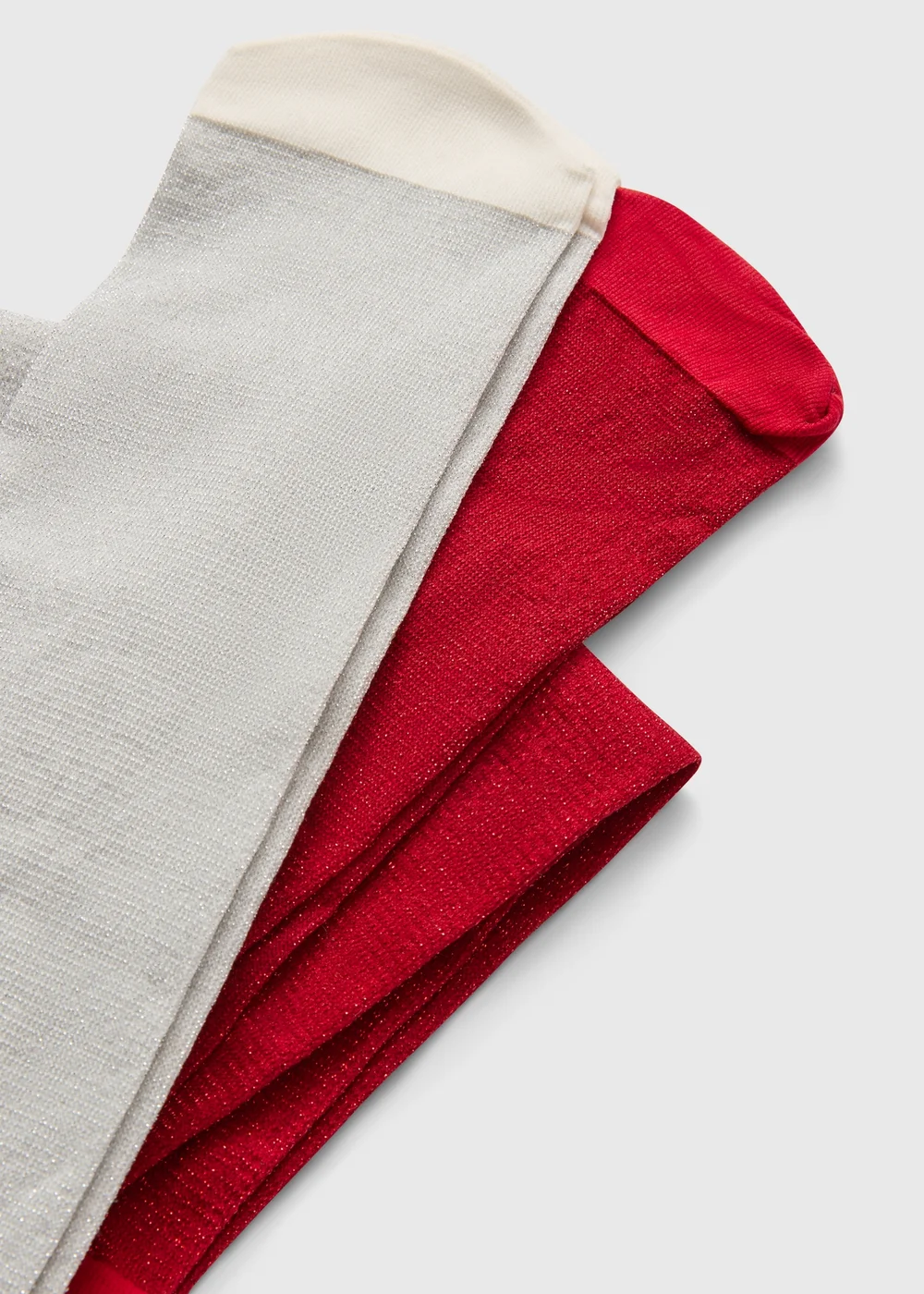 2 Pack Girls Red/Cream Christmas Tights (2-11yrs) - 2-3 Yrs Image 2