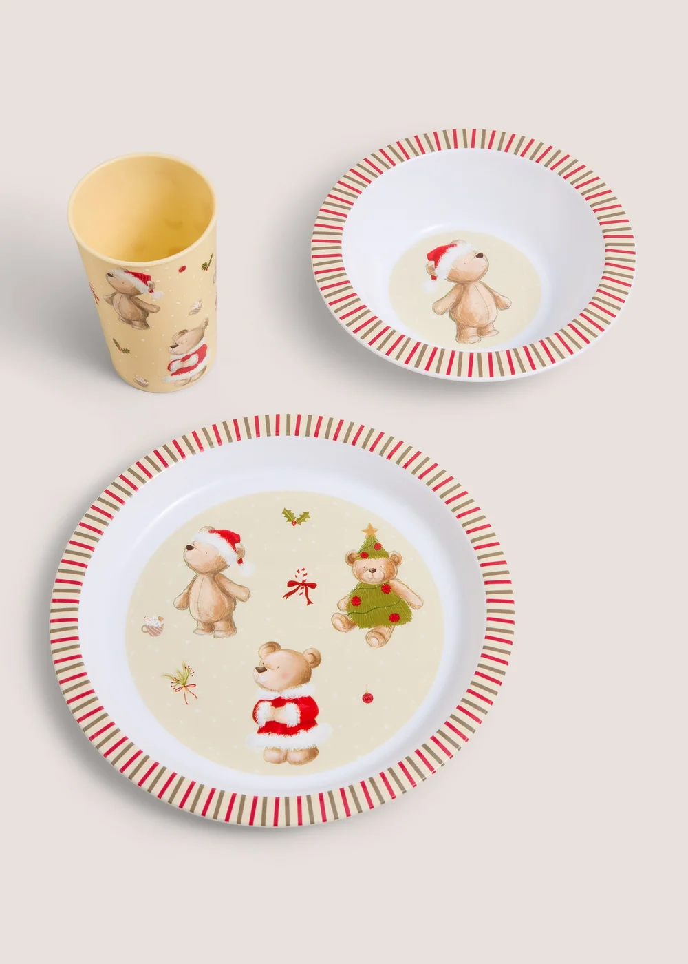 3 Pack Christmas Patch Bear Dining Set Image 1