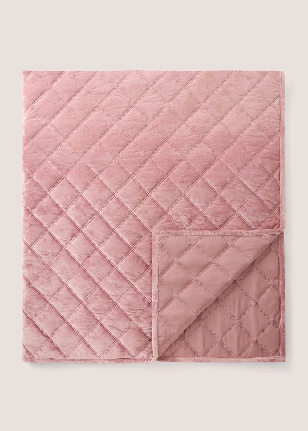Pink Washed Velvet Bedspread Image 1