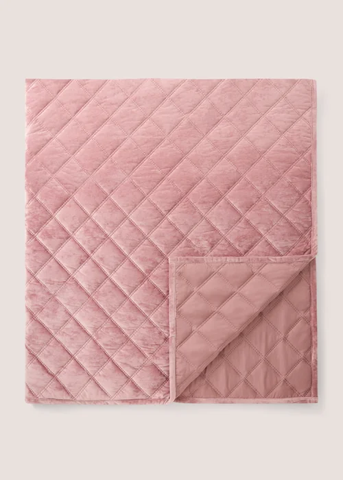 Pink Washed Velvet Bedspread Image 1
